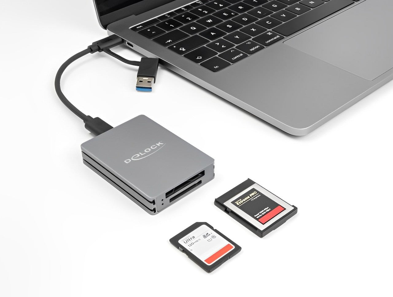 Delock USB Type-C™ Card Reader for SD and CFexpress type B memory cards - delock.israel