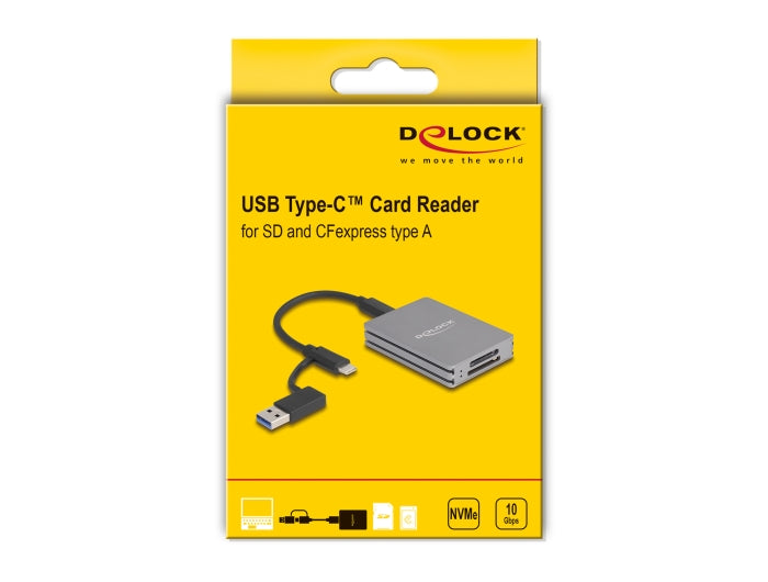 Delock USB Type-C™ Card Reader for SD and CFexpress type A memory cards - delock.israel