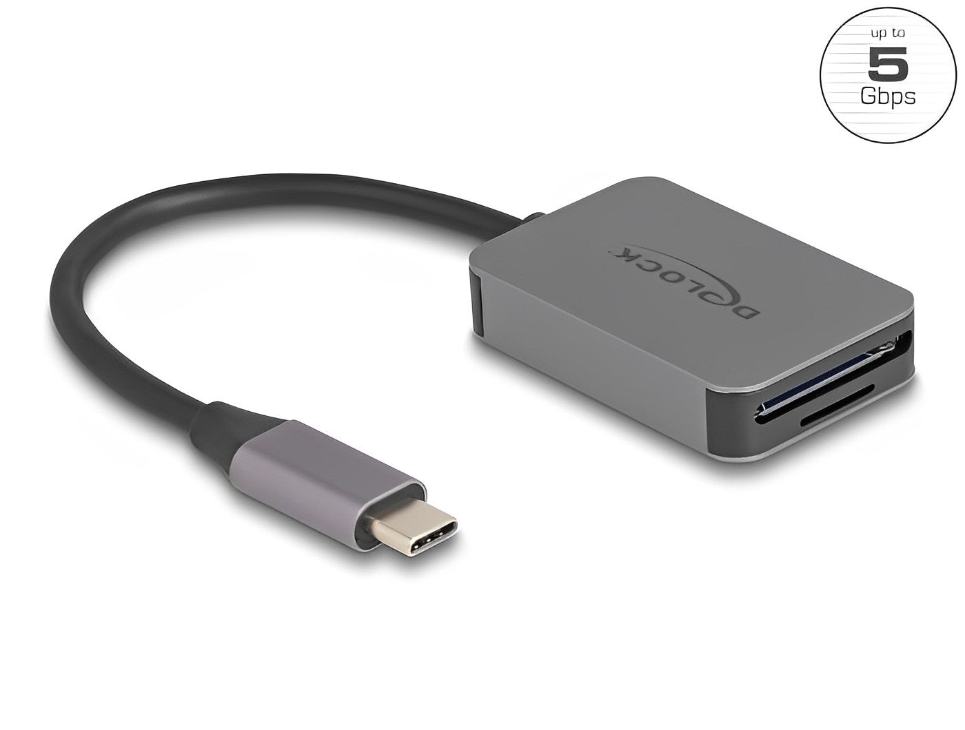 Delock USB Type-C™ Card Reader in aluminium enclosure for SD or Micro SD memory cards - delock.israel