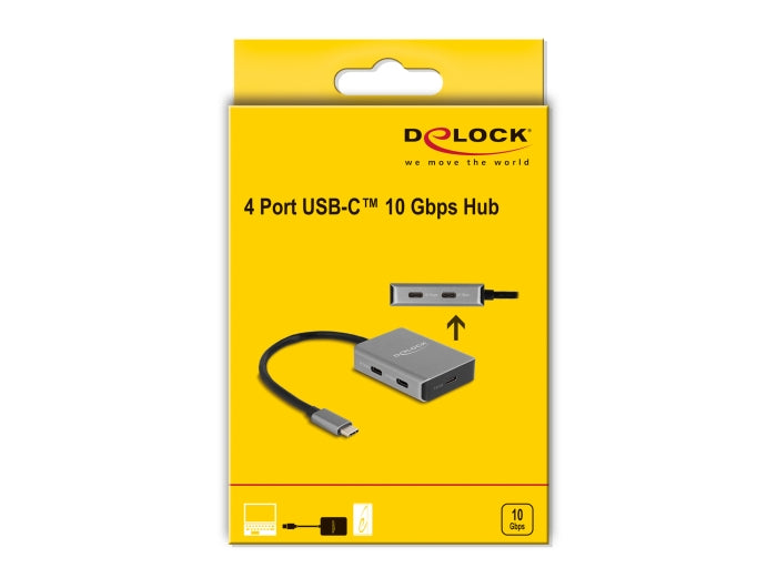 מפצל USB-C 10Gbps אקטיבי עם 4 יציאות USB-C - delock.israel