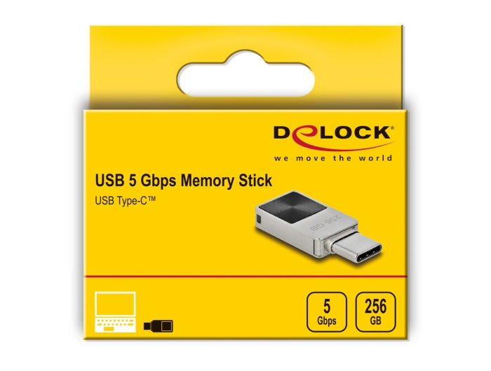 זיכרון נייד USB-C 5 Gbps נפח 256GB - delock.israel