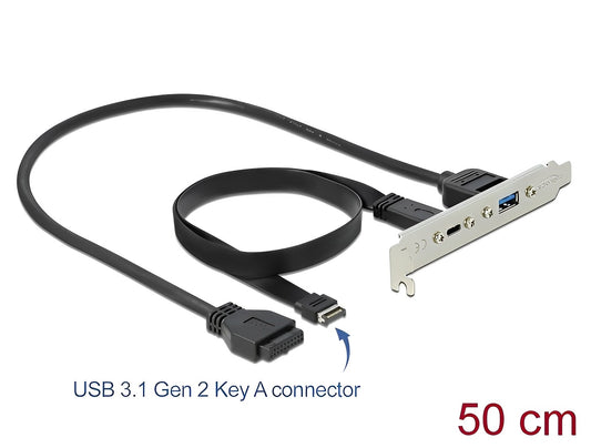 Delock USB 3.1 Slot Bracket with 1 x USB Type-C™ and 1 x USB Type-A Port-_delock.israel