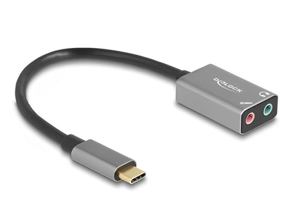 Delock External USB Sound Card with Type-C™ male to 2 x 3.5 mm Stereo jack Plug & Play Audio Adapter - delock.israel