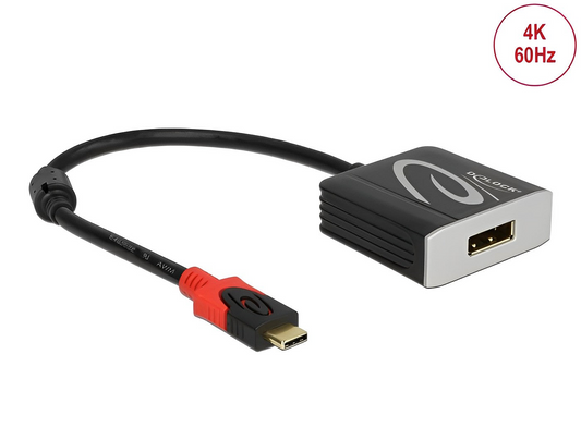 מתאם תצוגה USB-C לחיבור מסך DisplayPort 4K תומך 60 הרץ - delock.israel