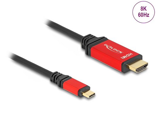 כבל תצוגה USB-C לחיבור מסך HDMI 8K ז/ז תומך 60 הרץ - delock.israel