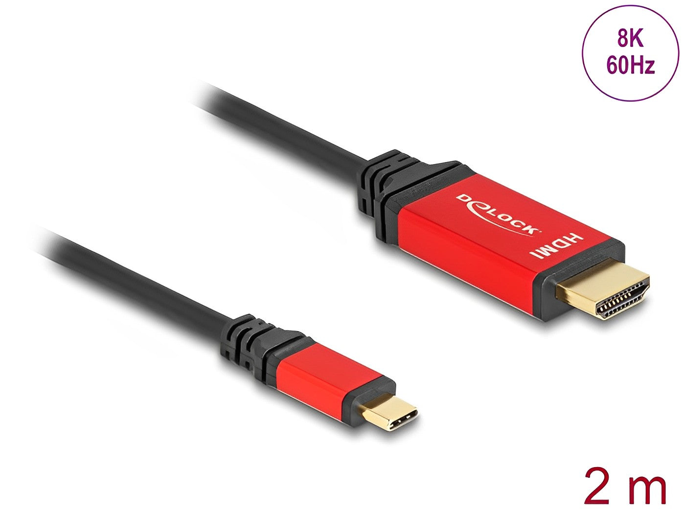 כבל תצוגה USB-C לחיבור מסך HDMI 8K ז/ז תומך 60 הרץ - delock.israel