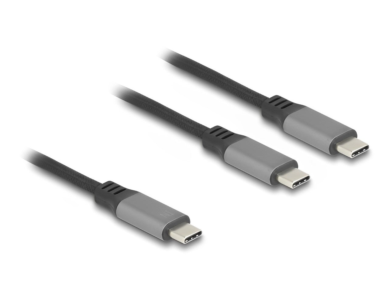 Delock USB-C™ Y-Cable 1 x male to 2 x male PD 3.0 100 W intelligent power distribution 1.2 m - delock.israel