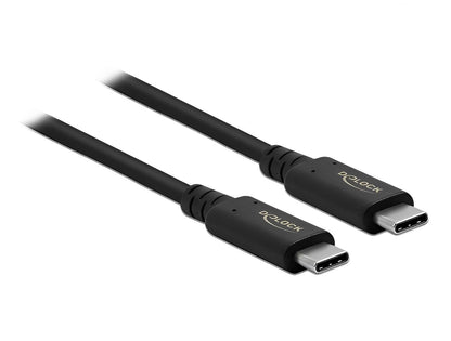 כבל קואקסיאלי USB4™ Type-C מבית DELOCK גרמניה מאפשר חיבור של מכשירים שונים כגון סמארטפונים, מסכים, תחנות עגינה וכוננים חיצוניים דרך חיבור USB Type-C, ‏Thunderbolt™ 3 או 4 במחשב או בלפטופ