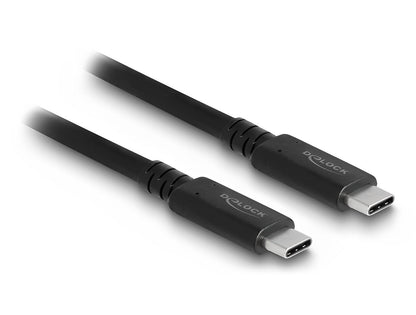 כבל קואקסיאלי USB4™ Type-C מבית DELOCK גרמניה מאפשר חיבור של מכשירים שונים כגון סמארטפונים, מסכים, תחנות עגינה וכוננים חיצוניים דרך חיבור USB Type-C, ‏Thunderbolt™ 3 או 4 במחשב או בלפטופ