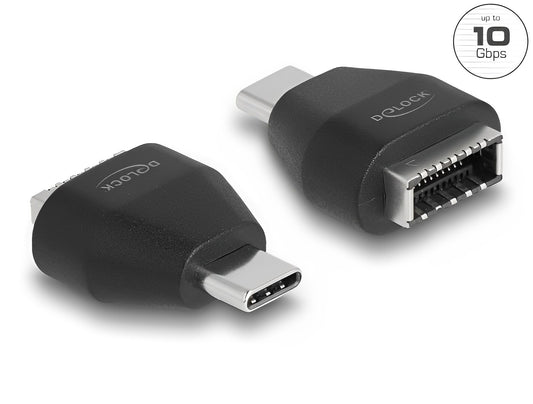 Delock Adapter USB Type-C™ male to USB 10 Gbps Type-E Key A female black- delock.israel