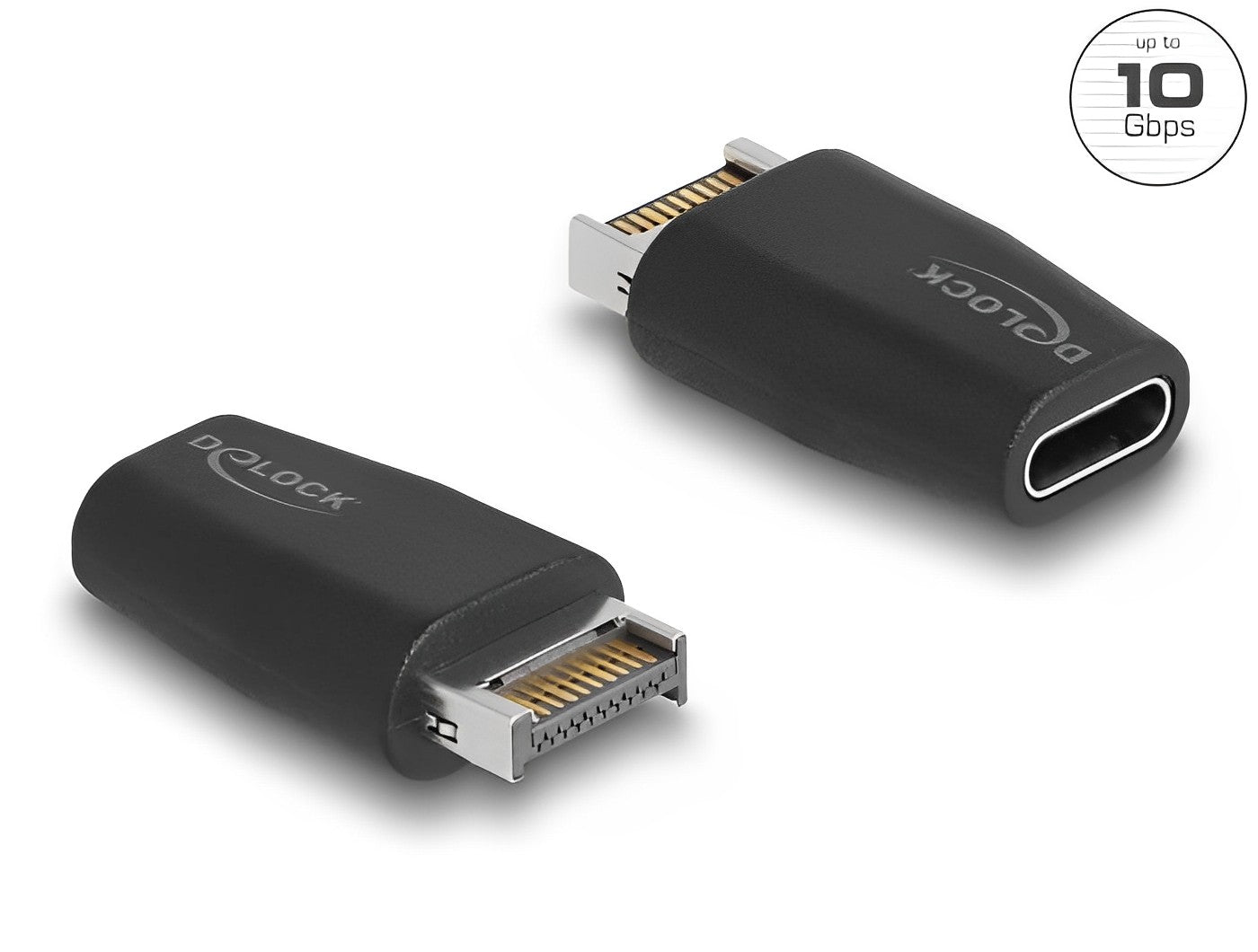 Delock Adapter USB 10 Gbps Type-E Key A male to USB Type-C™ female black- delock.israel