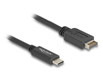 כבל USB 10Gbps מבית DELOCK גרמניה מאפשר חיבור לשקע ה-USB Type-E Key A הקיים על לוח אם או על כרטיס PCI Express, ומאפשר חיבור ל-USB Type-C