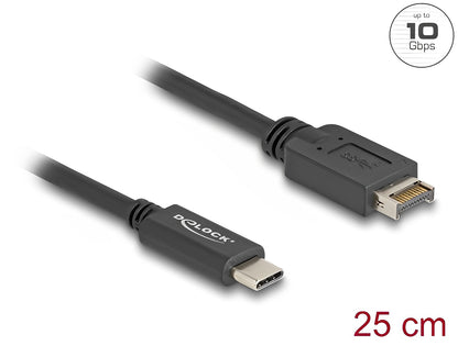 Delock USB 10 Gbps Cable USB Type-E Key A 20 pin male to USB Type-C™ male 25 cm - delock.israel