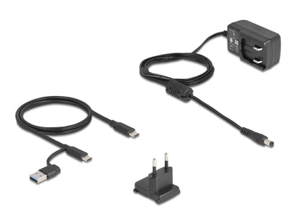 תחנת עגינה USB-C 10Gbps עם מאוורר עבור כונן M.2 NVMe/SATA + כונן 2.5/3.5″SATA HDD/SSD