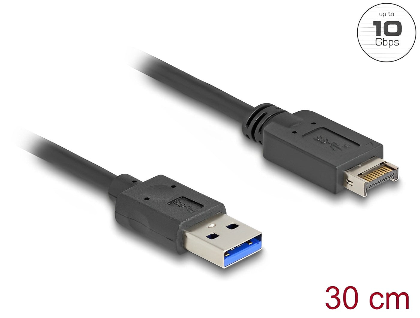 Delock USB 10 Gbps Cable USB Type-E Key A 20 pin male to USB Type-A male 30 cm - delock.israel