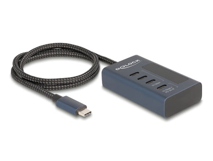 Delock USB 10 Gbps Hub with 4 USB Type-C™ Ports thereof 3 x Data Port + 1 x Data and PD 20 Watt with power indicator - delock.israel