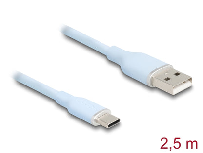 כבל USB 2.0 מבית DELOCK גרמניה מאפשר חיבור בין מכשיר בעל חיבור USB-C למחשב המצויד בחיבור USB-A - delock.israel