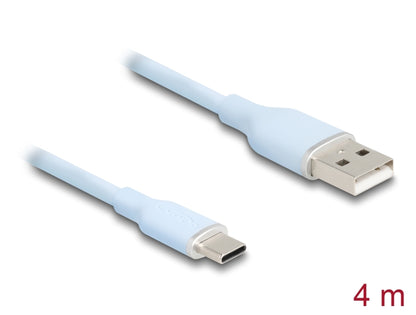 כבל USB 2.0 מבית DELOCK גרמניה מאפשר חיבור בין מכשיר בעל חיבור USB-C למחשב המצויד בחיבור USB-A - delock.israel