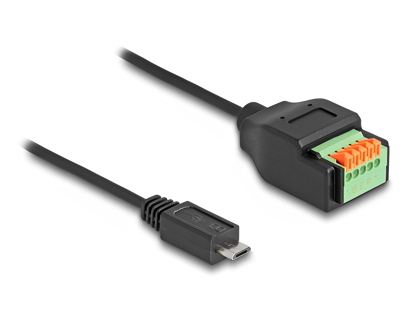 טרמינל בלוק בחיבור לחיצה על כבל 15 ס"מ לתקע מיקרו 2.0 USB - delock.israel
