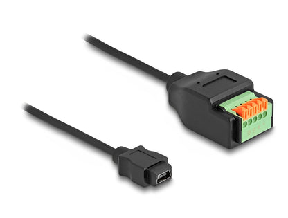 טרמינל בלוק בחיבור לחיצה על כבל 15 ס"מ לשקע מיני 2.0 USB - delock.israel