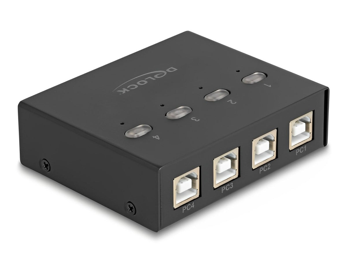 Delock Usb Switch מיתוג USB 2.0 מ- 4 מחשבים ל- 4 מכשירים