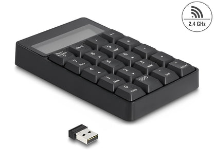 מקלדת נומרית + מחשבון לניידים בחיבור אלחוטי USB-A 2.4 GHz - delock.israel