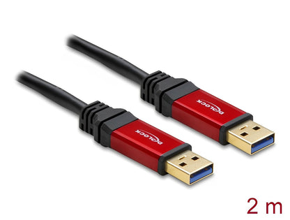 כבל USB-A 3.2 Gen 1 5Gbps Red metal ז/ז - delock.israel