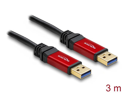 כבל USB-A 3.2 Gen 1 5Gbps Red metal ז/ז - delock.israel