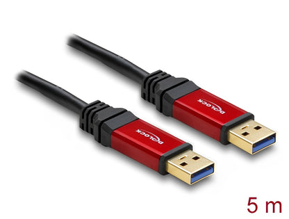 כבל USB-A 3.2 Gen 1 5Gbps Red metal ז/ז - delock.israel