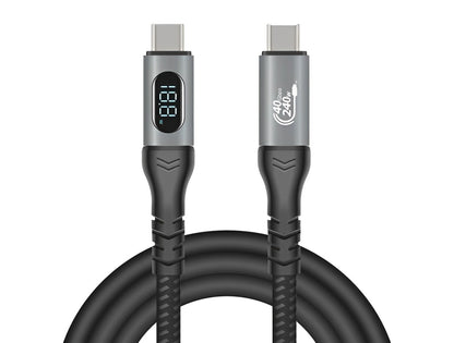 Delock USB 40 Gbps Data and Fast Charging Coaxial Cable 1 m 8K 60 Hz USB PD 3.1 Extended Power Range 240 W - delock.israel