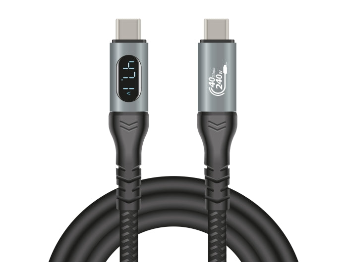 Delock USB 40 Gbps Data and Fast Charging Coaxial Cable 1 m 8K 60 Hz USB PD 3.1 Extended Power Range 240 W - delock.israel