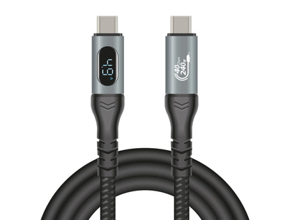 Delock USB 40 Gbps Data and Fast Charging Coaxial Cable 1 m 8K 60 Hz USB PD 3.1 Extended Power Range 240 W - delock.israel