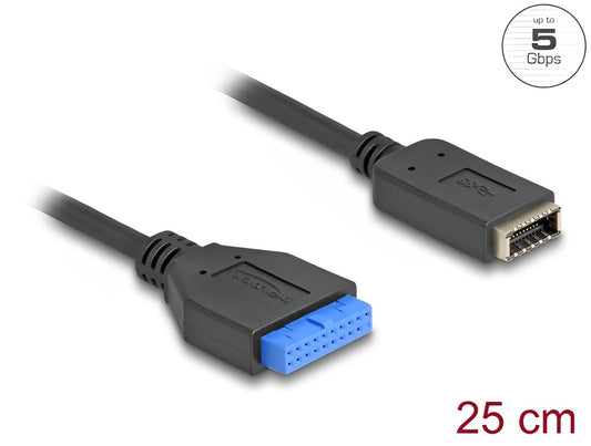 Delock USB 5 Gbps Cable Pin Header female to internal USB Type-E Key A female 25 cm - delock.israel