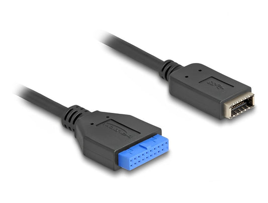 כבל USB 5Gbps מבית DELOCK גרמניה ממיר את חיבור ה-&nbsp;USB pin header הפנימי (male) למחבר USB פנימי Type-E Key A (נקבה)