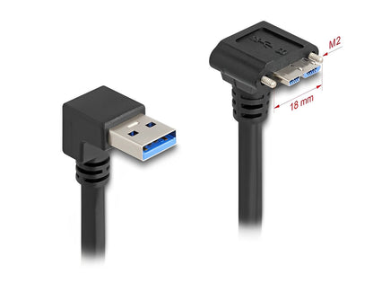 כבל USB 5Gbps מבית Delock גרמניה מאפשר חיבור בין מכשיר עם מחבר מיקרו USB-B למחשב עם חיבור USB-A פנוי