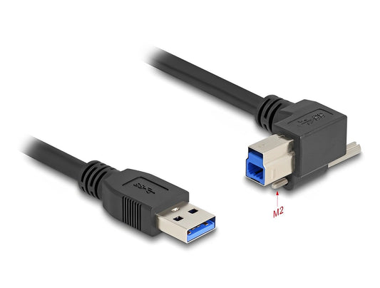 כבל USB 5Gbps מבית Delock גרמניה מאפשר חיבור בין מכשיר עם מחבר USB-B למחשב עם חיבור USB-A פנוי
