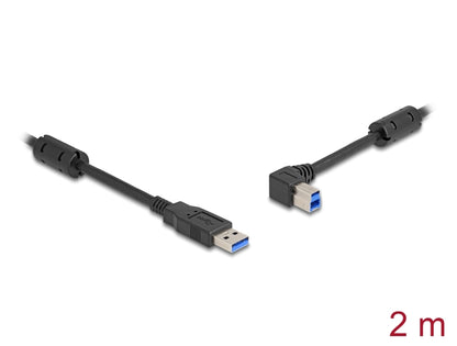 Delock USB 5 Gbps Cable Type-A male to Type-B male 90° left angled 2 m - delock.israel