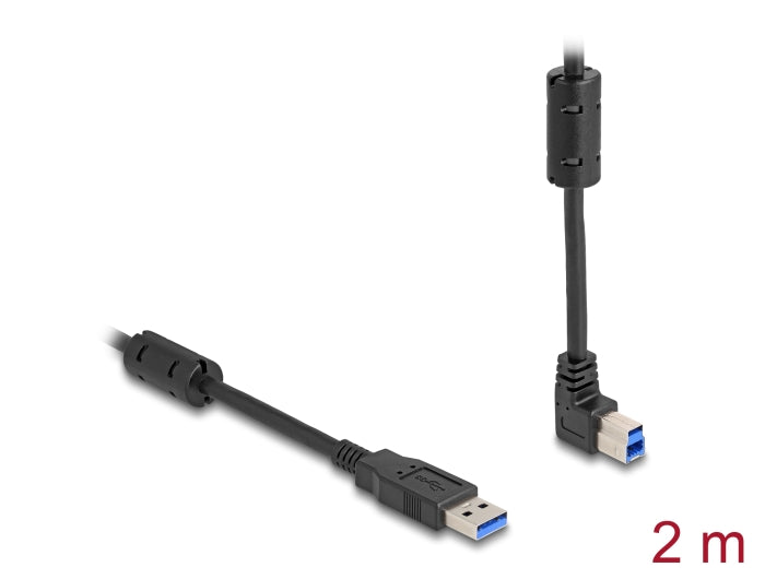 Delock USB 5 Gbps Cable Type-A male to Type-B male 90° upwards angled 2 m - delock.israel