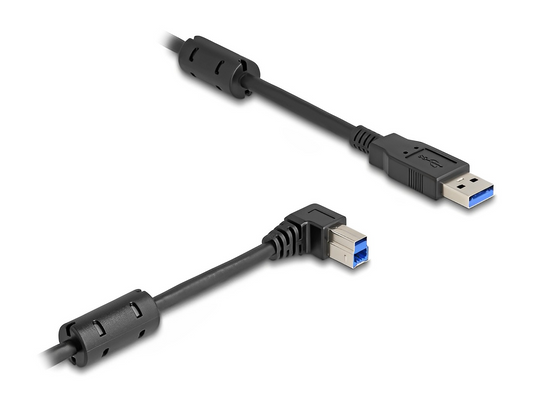 Delock USB 5 Gbps Cable Type-A male to Type-B male 90° right angled - delock.israel