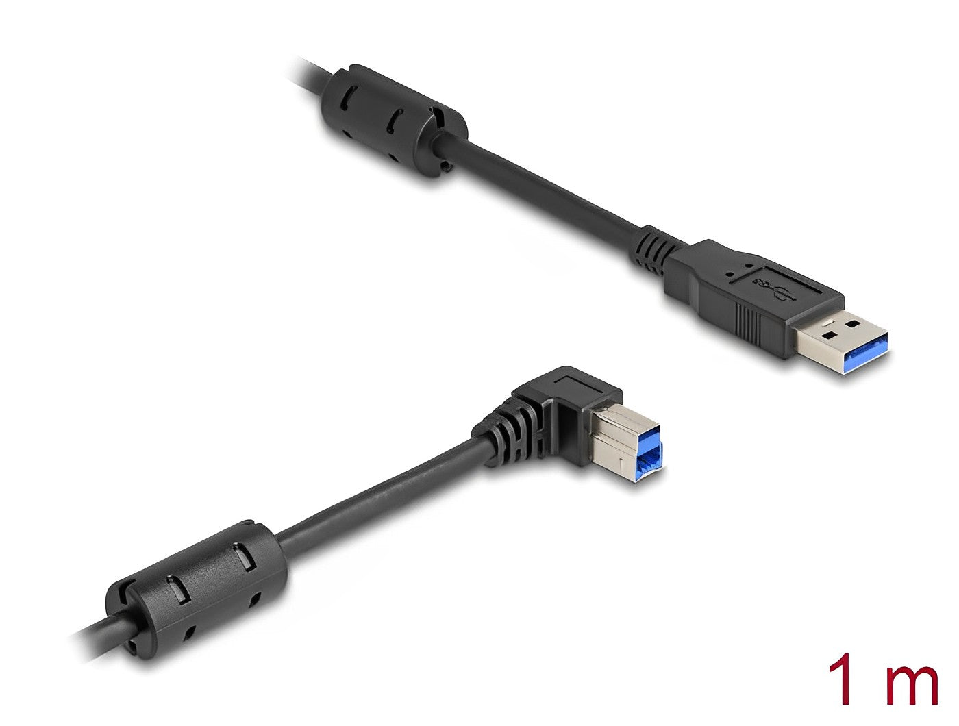 Delock USB 5 Gbps Cable Type-A male to Type-B male 90° right angled 1 m - delock.israel