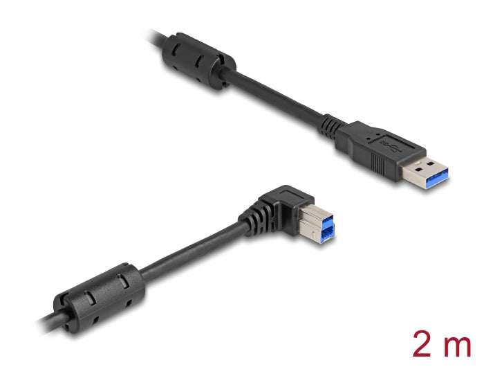 Delock USB 5 Gbps Cable Type-A male to Type-B male 90° right angled 2 m - delock.israel
