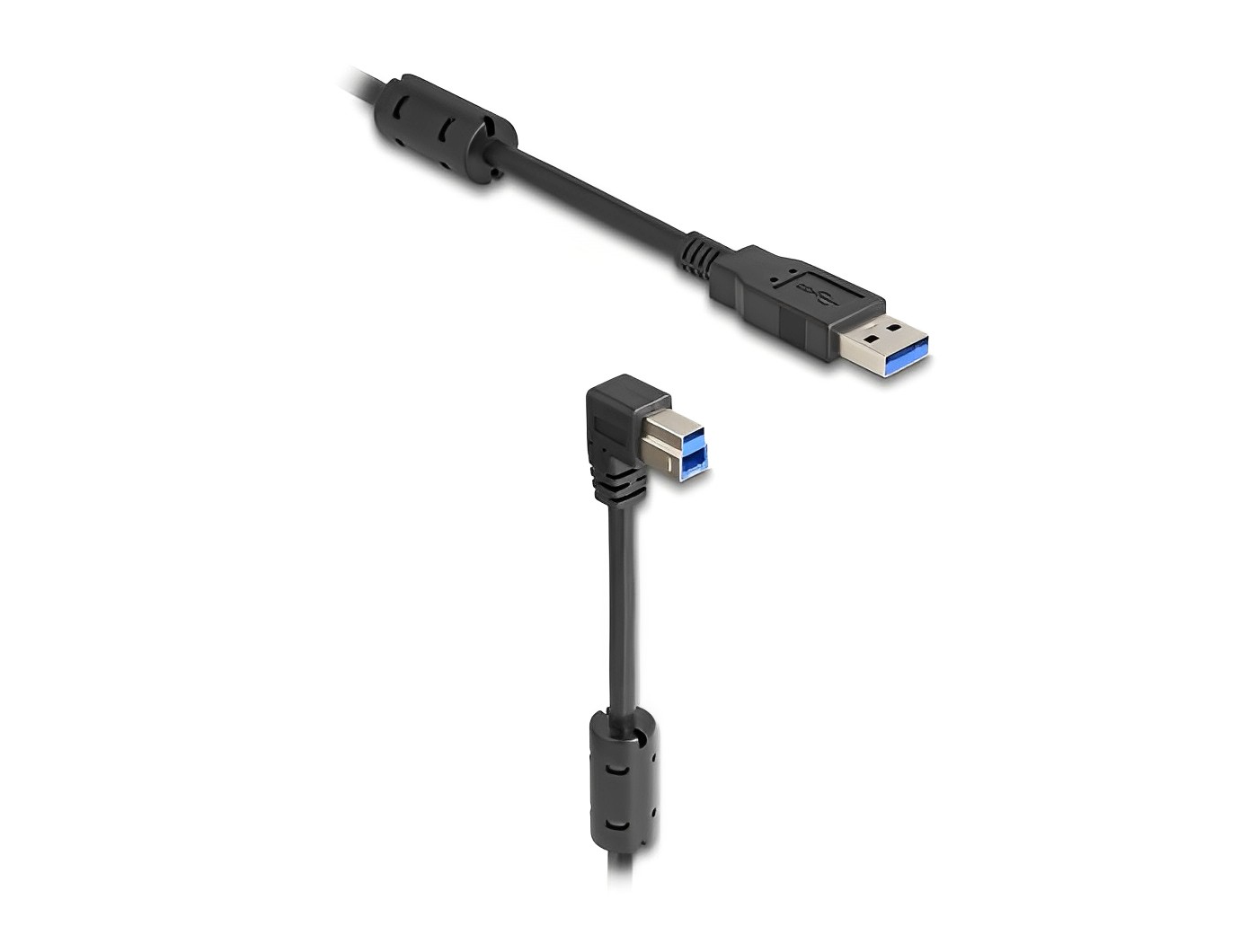 Delock USB 5 Gbps Cable Type-A male to Type-B male 90° downwards angled - delock.israel