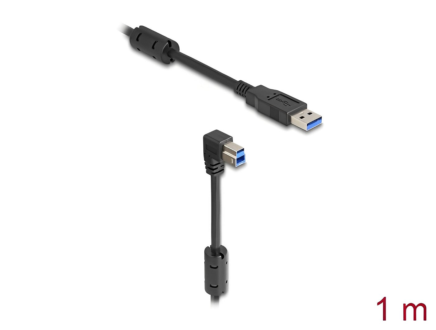 Delock USB 5 Gbps Cable Type-A male to Type-B male 90° downwards angled 1 m - delock.israel