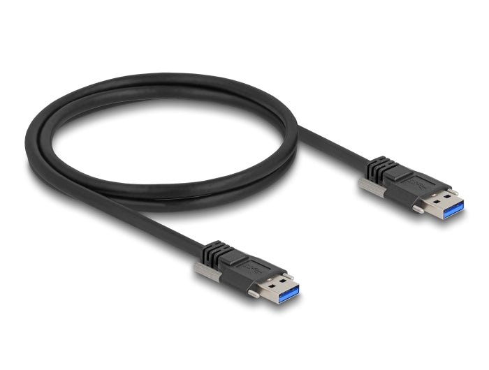Delock USB 5 Gbps Cable Type-A male to Type-A male with screw distance 19 mm / M2 screws 1 m black - delock.israel