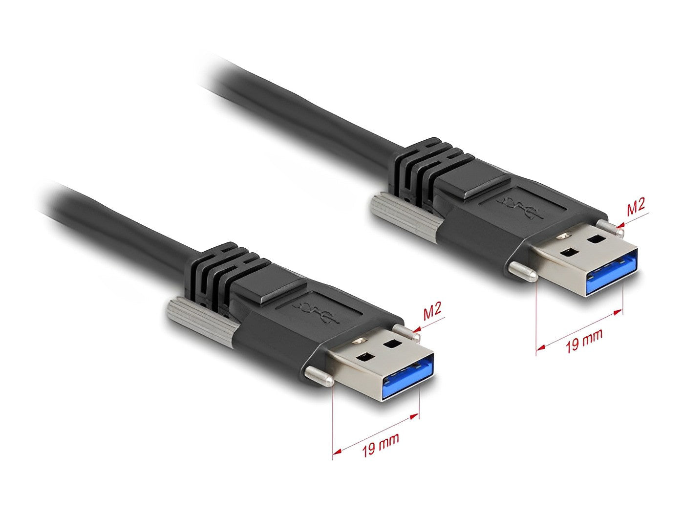 כבל USB 5Gbps מבית Delock גרמניה מאפשר חיבור בין מכשיר עם מחבר USB-A למחשב עם חיבור USB-A פנוי