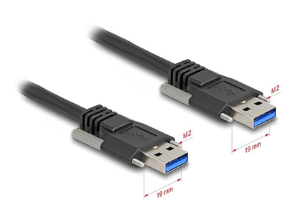 כבל USB 5Gbps מבית Delock גרמניה מאפשר חיבור בין מכשיר עם מחבר USB-A למחשב עם חיבור USB-A פנוי