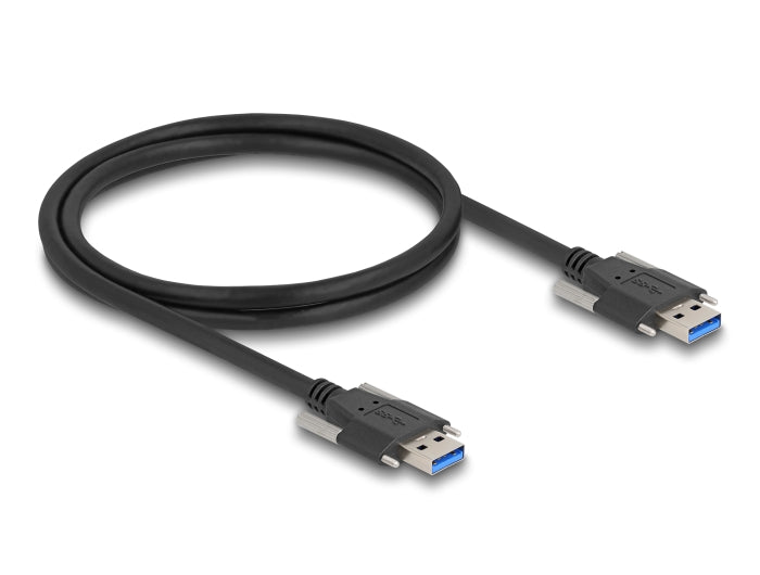 Delock USB 5 Gbps Cable Type-A male to Type-A male with screw distance 22 mm / M2 screws 1 m black - delock.israel