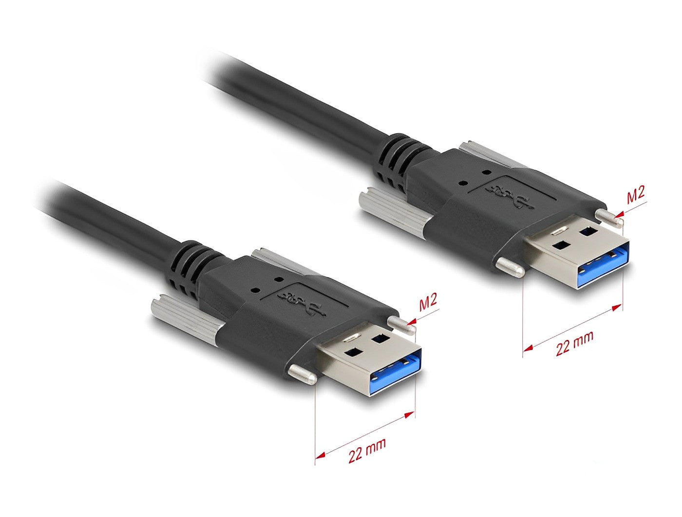 כבל USB 5Gbps מבית Delock גרמניה מאפשר חיבור בין מכשיר עם מחבר USB-A למחשב עם חיבור USB-A פנוי