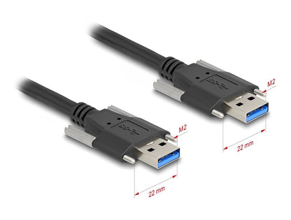 כבל USB 5Gbps מבית Delock גרמניה מאפשר חיבור בין מכשיר עם מחבר USB-A למחשב עם חיבור USB-A פנוי