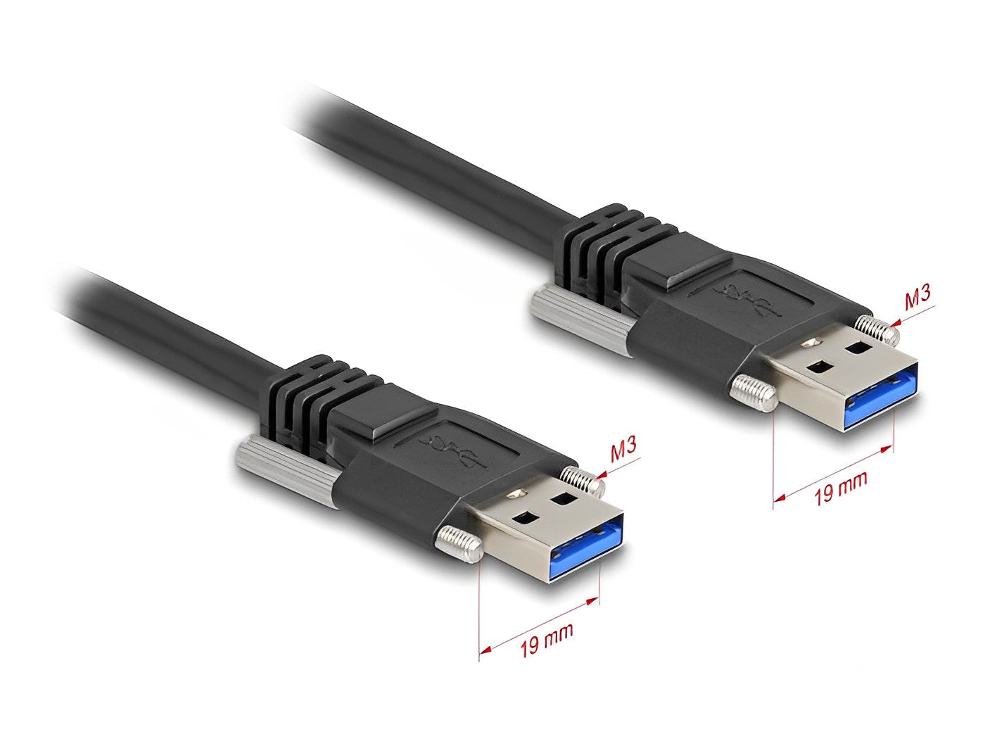 כבל USB 5Gbps מבית Delock גרמניה מאפשר חיבור בין מכשיר עם מחבר USB-A למחשב עם חיבור USB-A פנוי